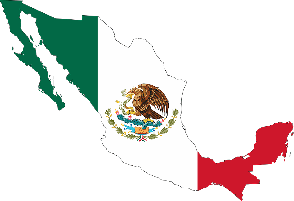 Mexico flag map