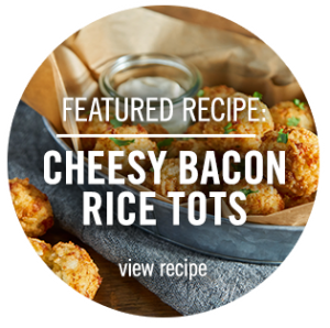 Click to view recipe for Cheesy Bacon Rice Tots