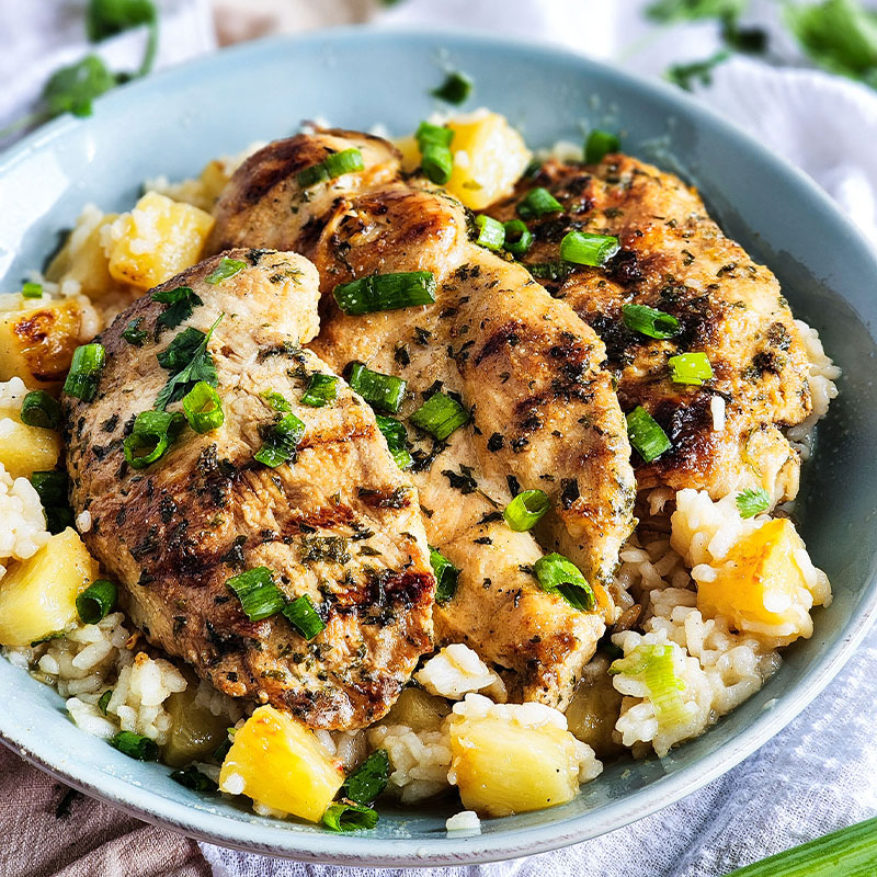 Grilled Pineapple Chicken Rice