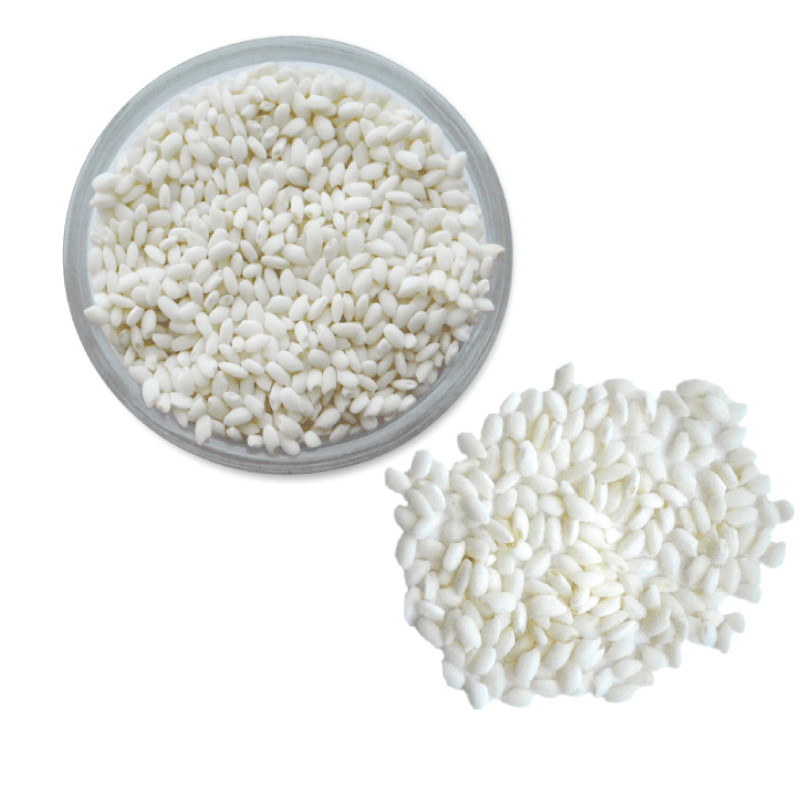 Overhead view of uncooked sweet rice.