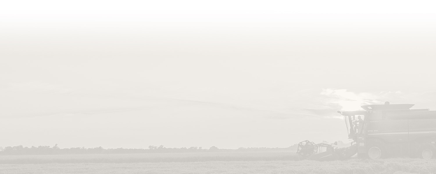 Background image of a combine harvesting rice.