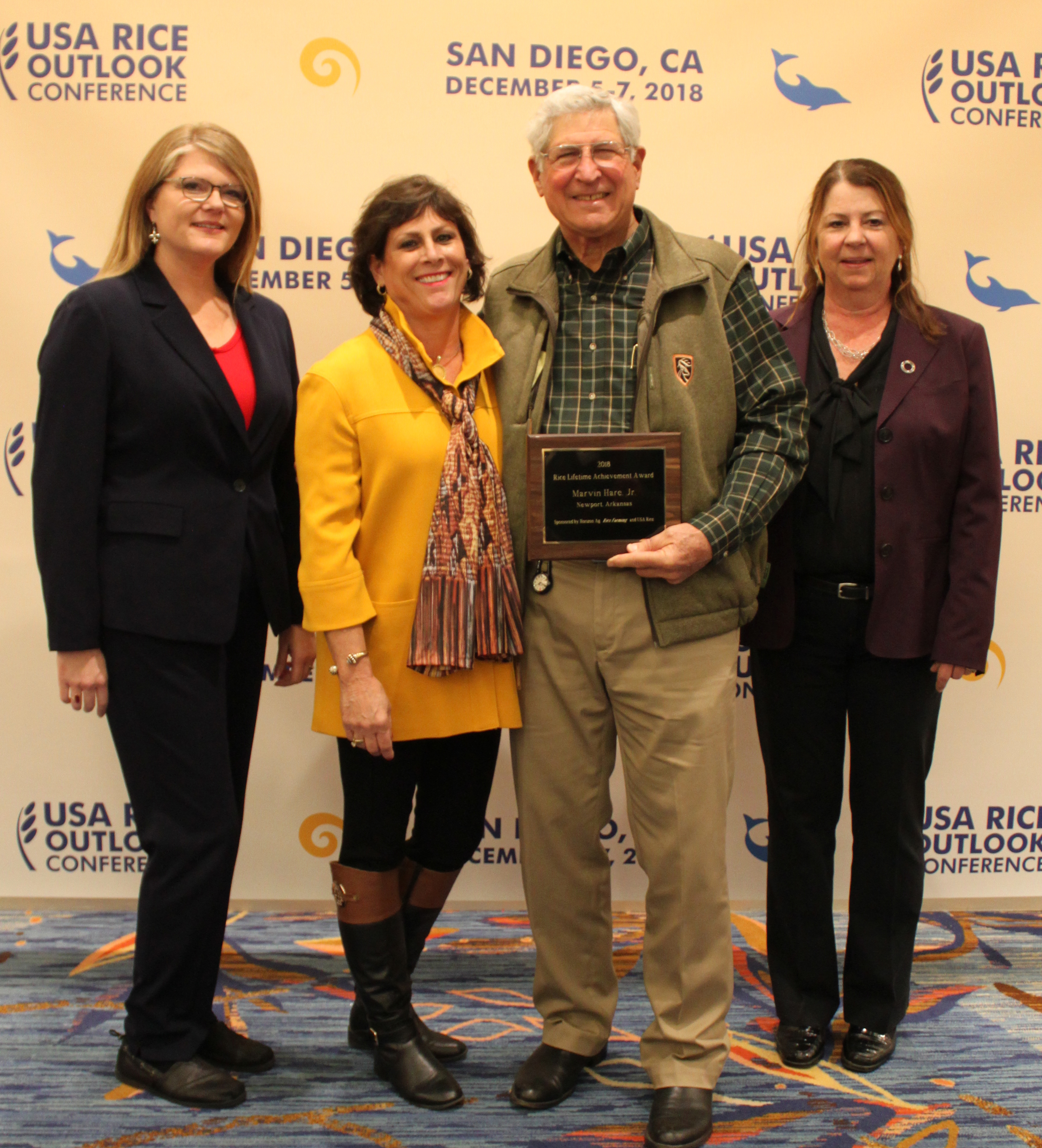 2018 Lifetime Achievement Marvin Hare, his wife, Sunny Bottoms & Betsy Ward