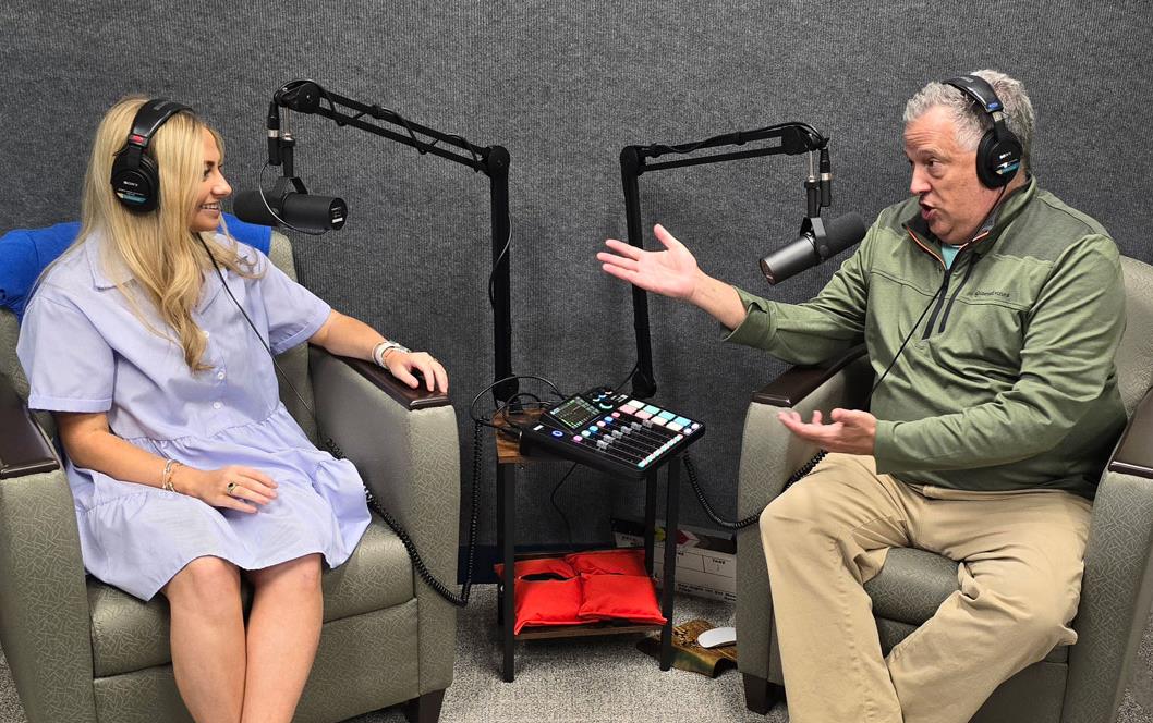 Podcast interview w/GA Intern Caroline-Hardy & M. Klein in recording studio