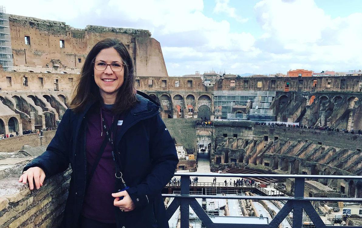 Woman at Colosseum in Rome