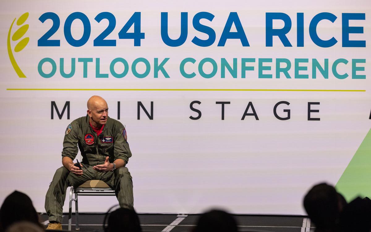 LtCol-Dan-Rooney-seated-on-main-stage at 2024 Outlook Conference