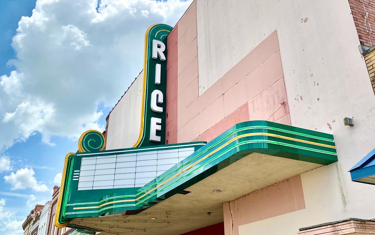 Rice Theater marquee in Crowley LA, Kathryn Shea Duncan photo