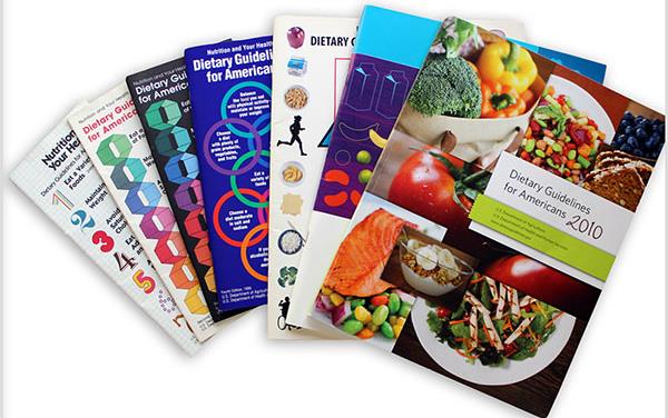 Dietary Guidelines previous editions displayed in fan deck