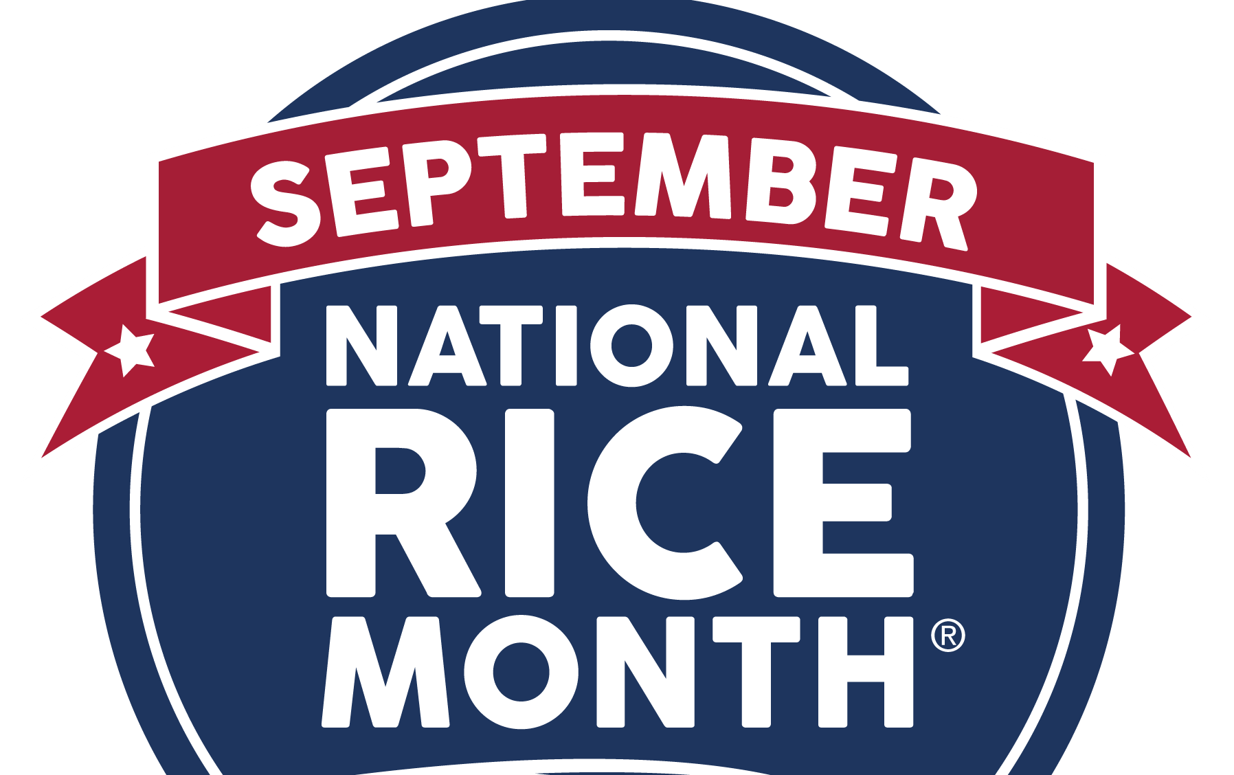 September National Rice Month Logo -- red, white & blue