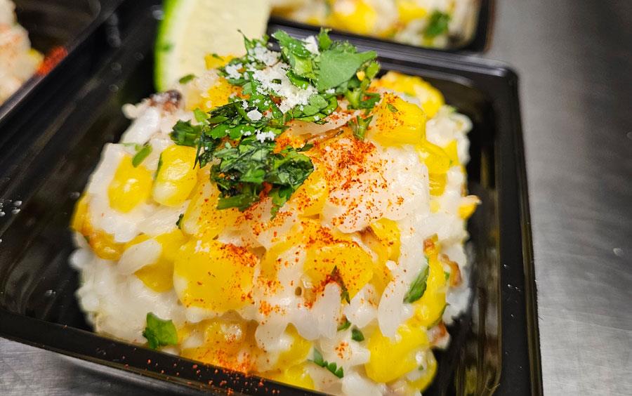 Trays of Street-Corn-Rice