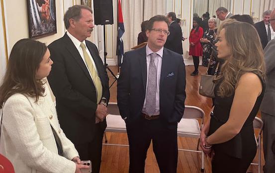 John-Owen, Paul Johnson,-&-Meryl-Kennedy-at-Cuban-Embassy-Reception