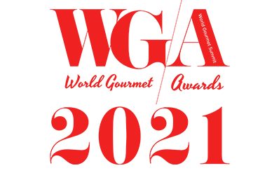 World Gourmet 2021 Awards logo, red text