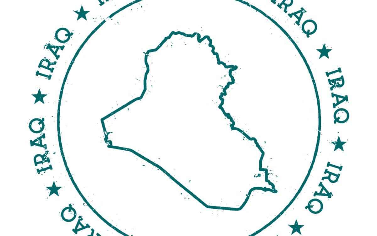 Outline of Iraq-encircled with-stars