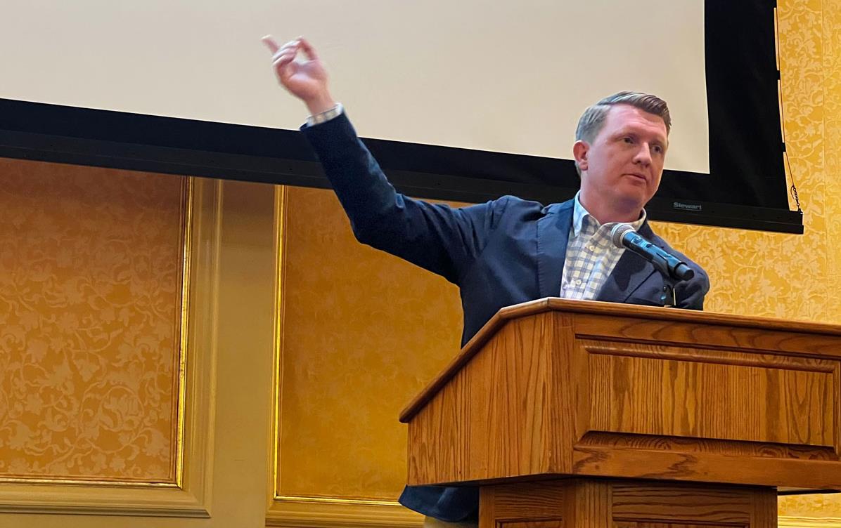 Jamison Cruce-at-podium during MS-Farm-Bureau-mtg