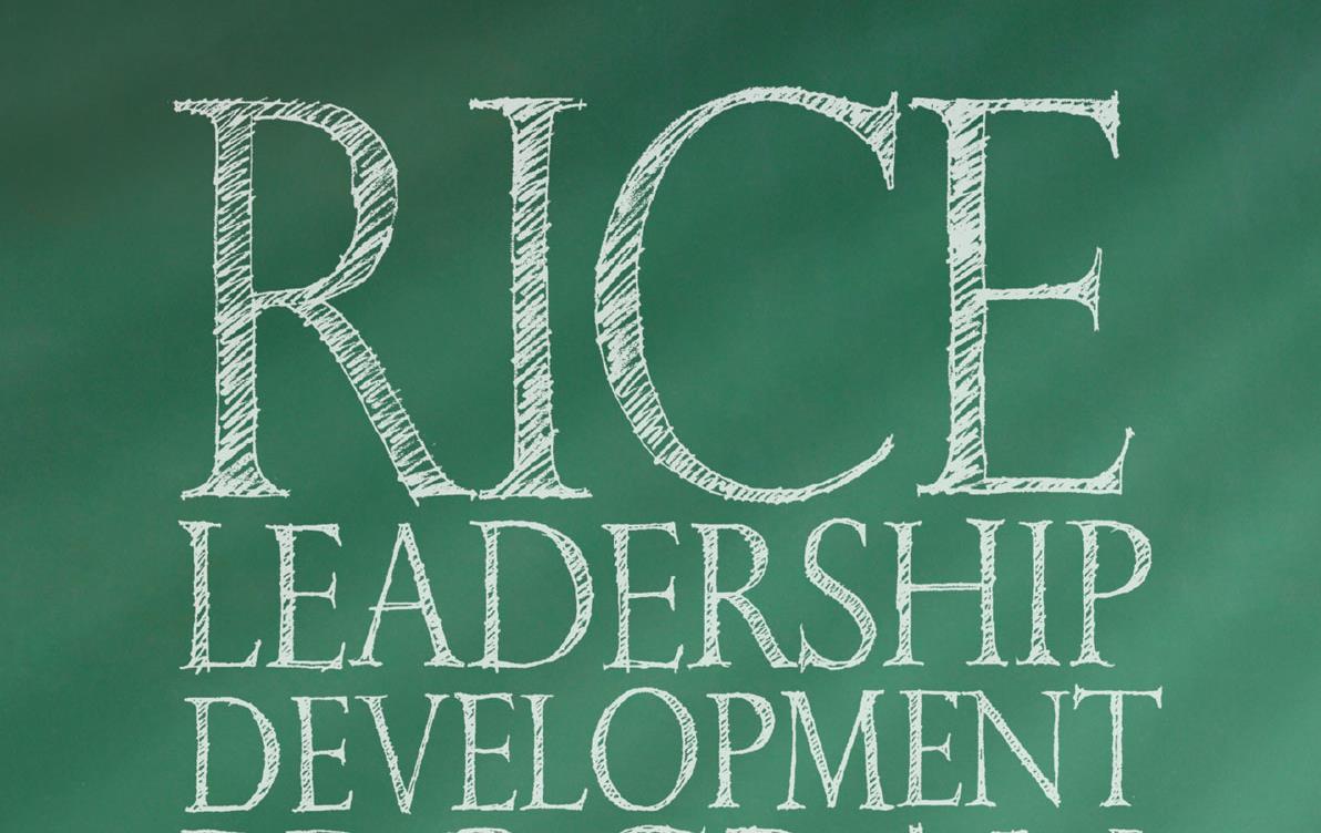 Rice-Leadership Development, white text on green background