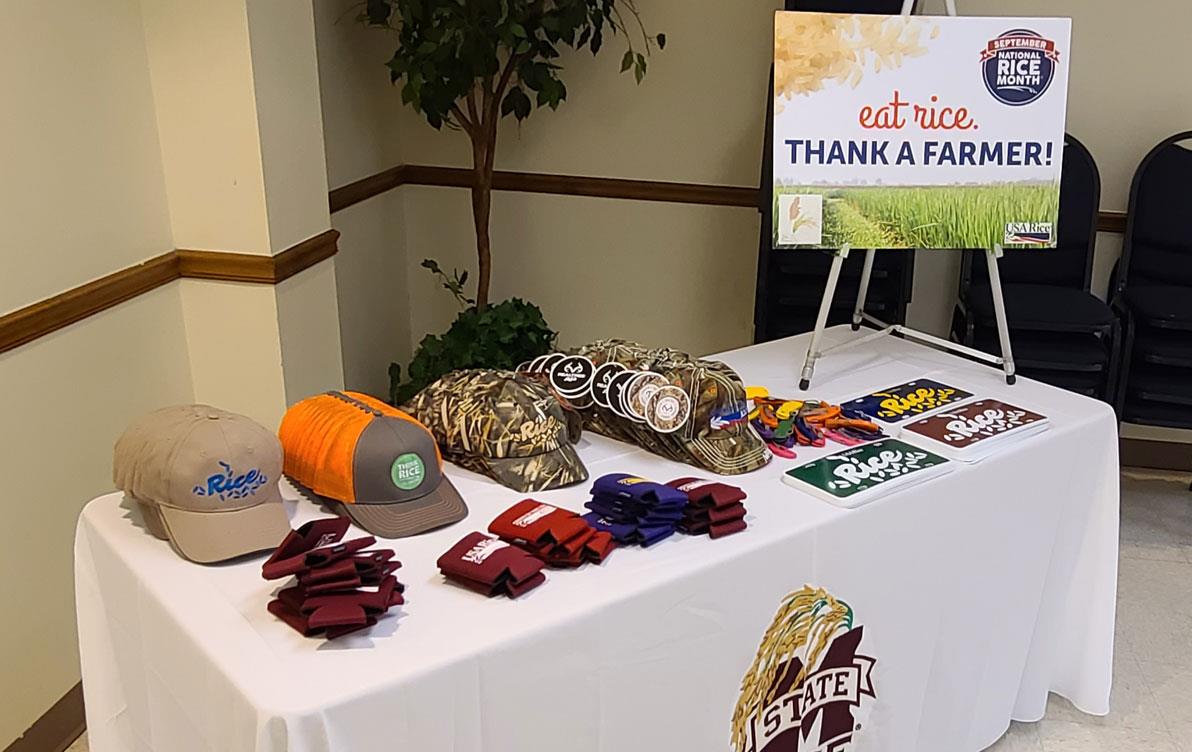 Swag-Table with hats, coosies, and license plates